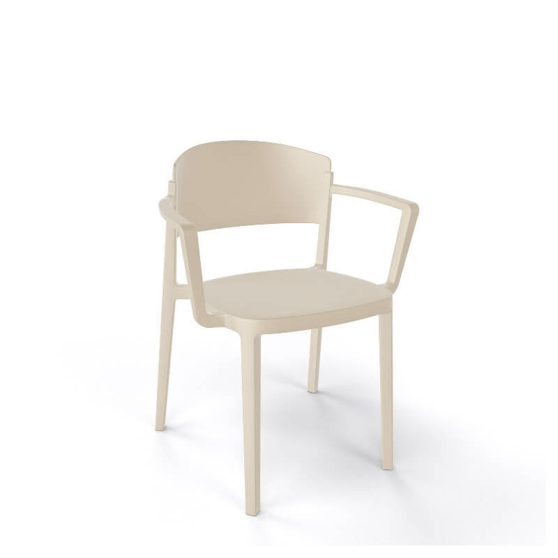 Chaise de jardin avec accoudoirs empilable en technopolymère - Abuela B