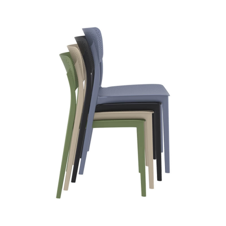 Chaise de salle à manger empilable en plastique - Lucy