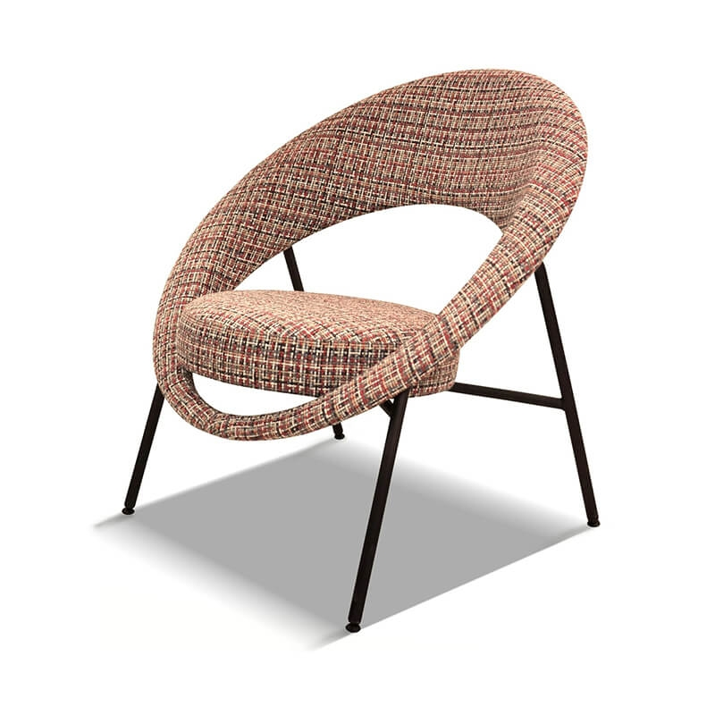 Fauteuil design en tissu imprimé fabriqué en France - Saturn