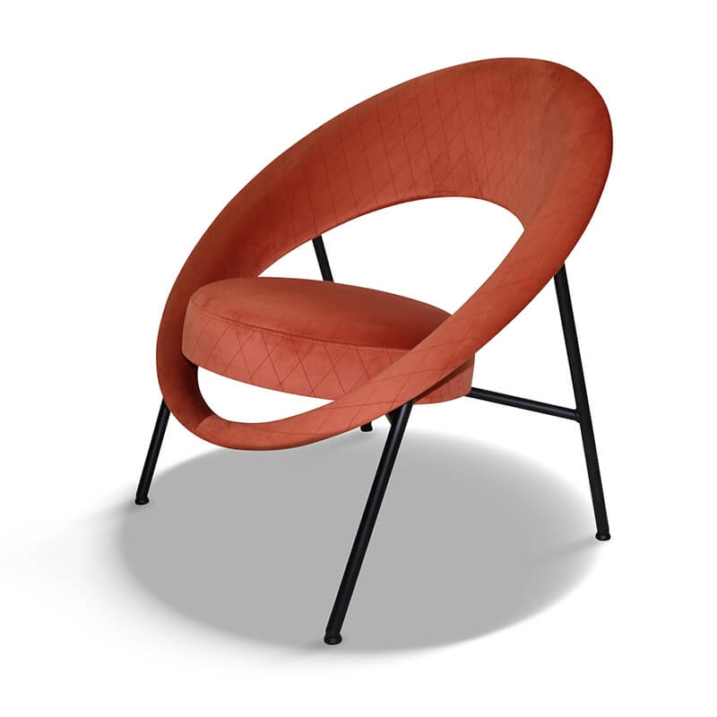 Fauteuil design et rétro en tissu fabriqué en France - Saturn