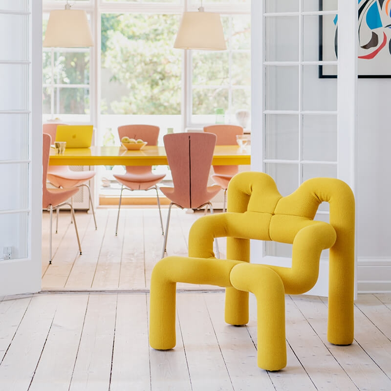 Fauteuil ergonomique en tissu jaune - Ekstrem Varier®