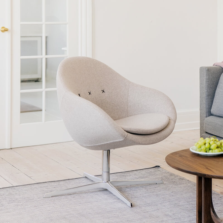 Fauteuil pivotant confortable en tissu blanc design - Kokon club Varier®