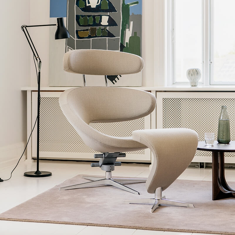 Fauteuil de relaxation beige design en tissu - Peel Varier®