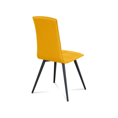 Chaise orange matelassée italienne avec pieds en métal - Oregon