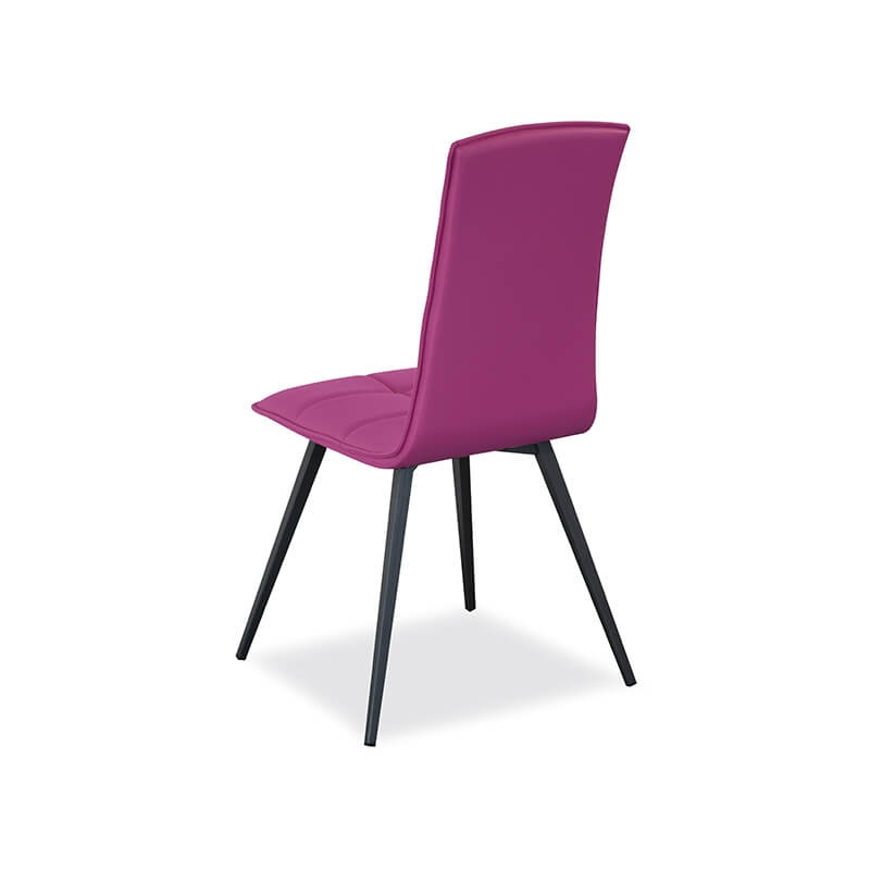 Chaise matelassée  italienne violet avec pieds en métal - Oregon