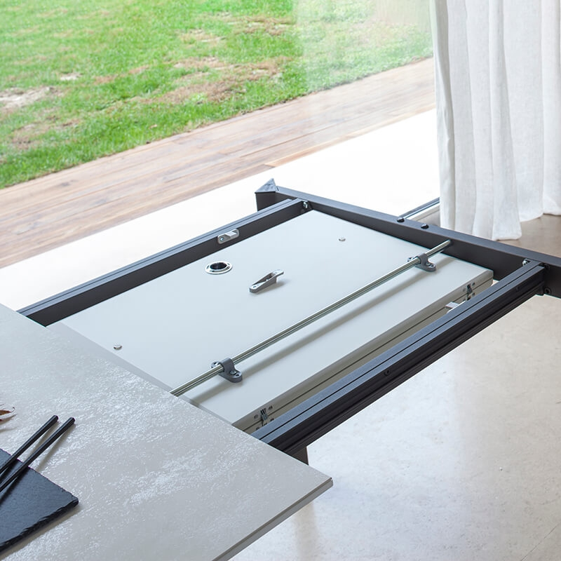 Table de salle à manger blanche extensible en céramique - Teorema