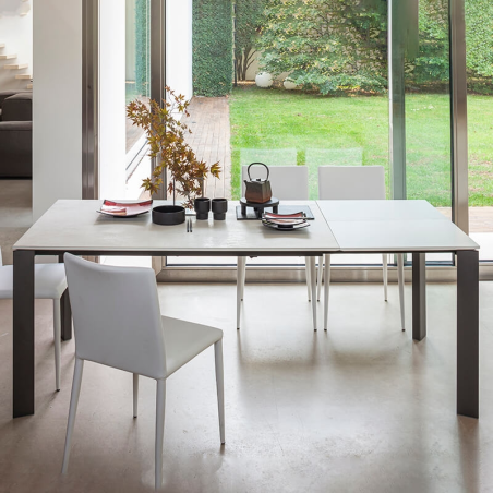 Table blanche extensible en céramique - Teorema