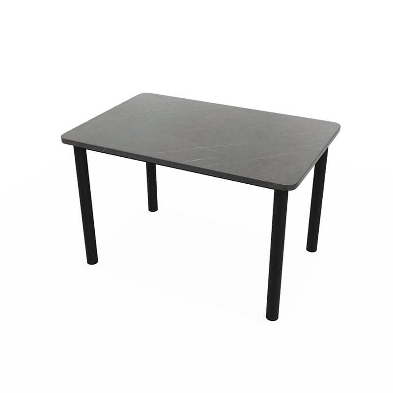 Petite table rectangle en stratifié noire fabriquée en Belgique- Lustra