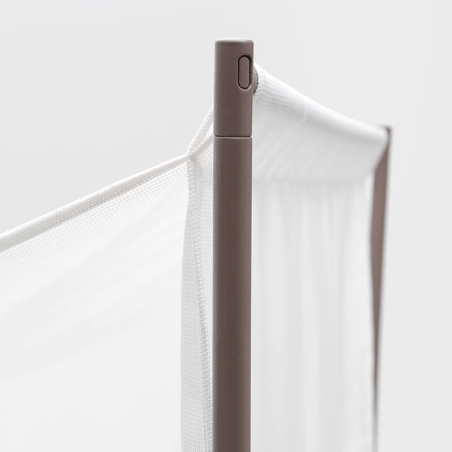 Canapé de jardin 3 places taupe avec voile d'ombrage fabriqué en Italie - Komodo ombra 3