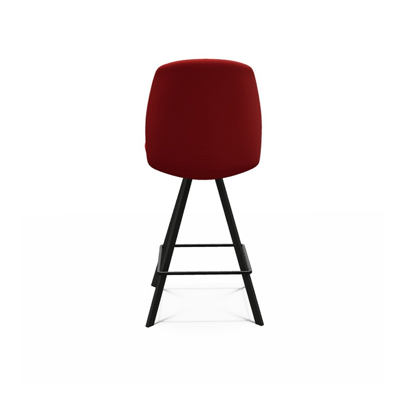 Tabouret snack moderne rouge pivotant en tissu de fabrication belge - BarFigaro