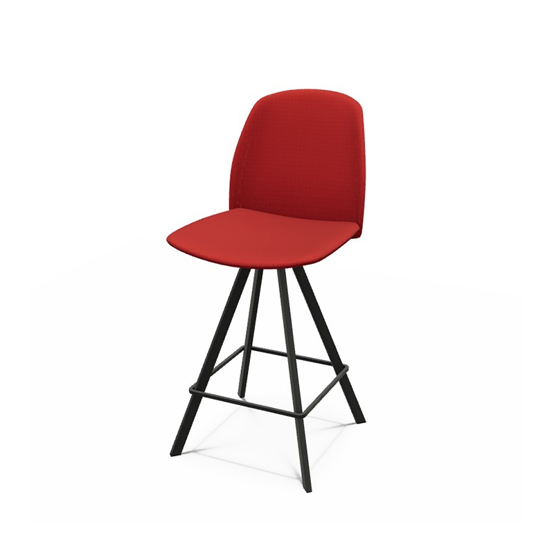 Tabouret haut pivotant en tissu de fabrication belge - BarFigaro