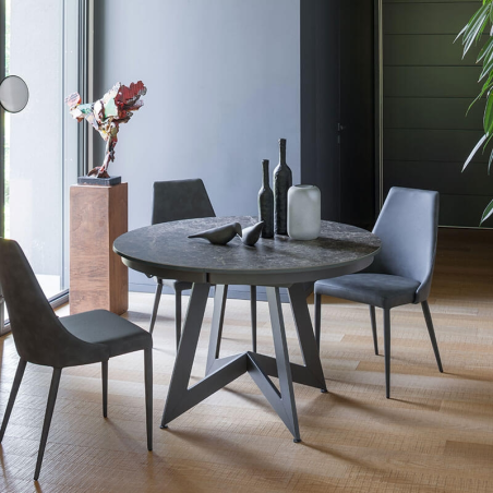 Table ronde extensible en céramique design - Venus