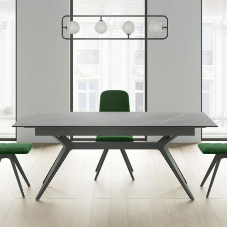 Table extensible moderne en Dekton anthracite  - Eiffel