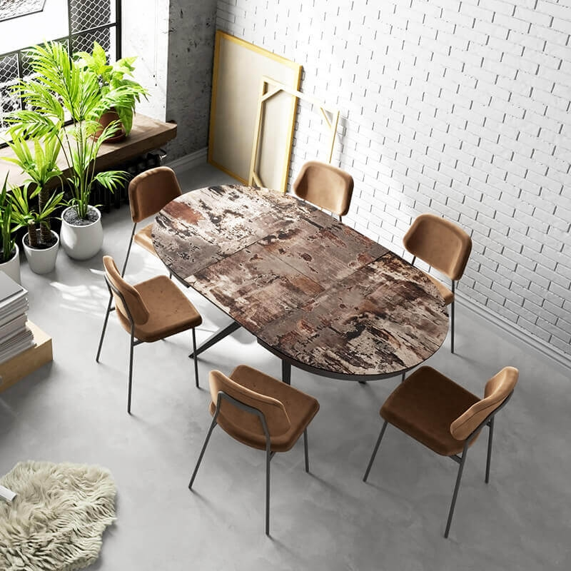 Table ronde extensible en Dekton - Globo