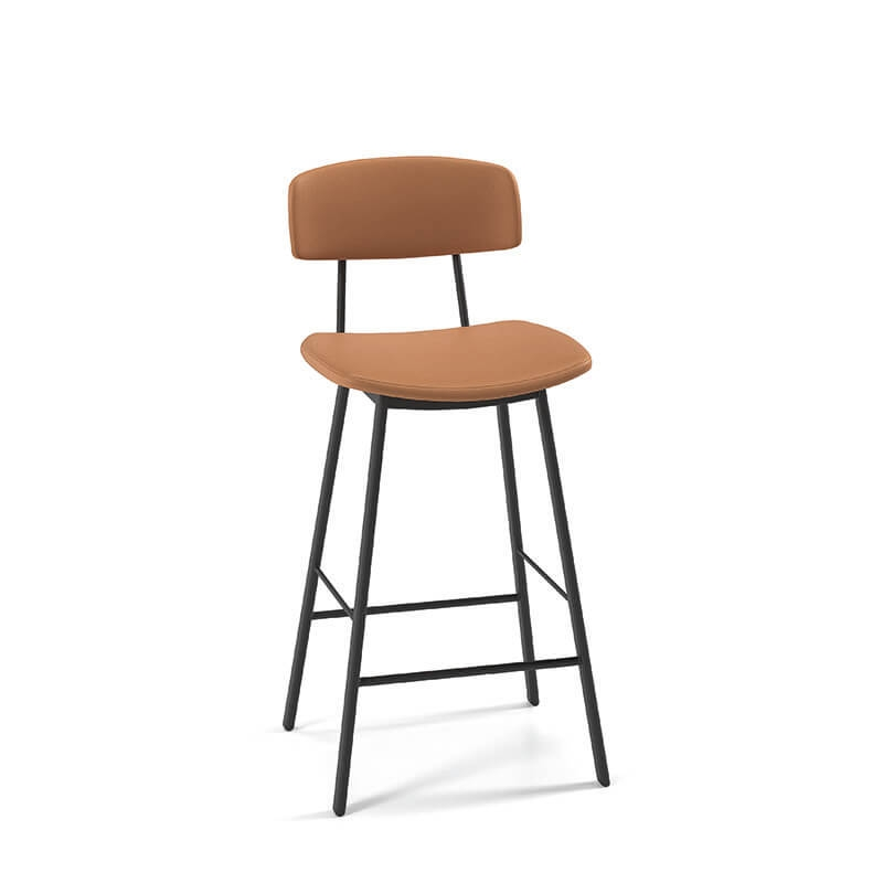 Tabouret vintage marron en synthétique - BarAmica