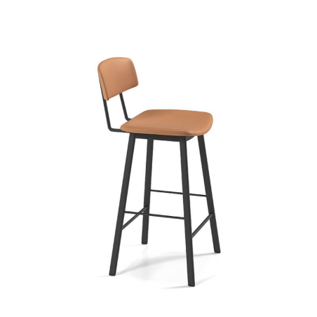 Tabouret marron vintage en synthétique - BarAmica