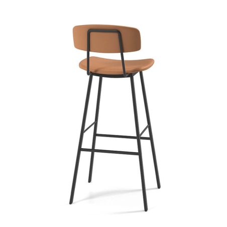 Tabouret rétro marron en synthétique hauteur bar - BarAmica