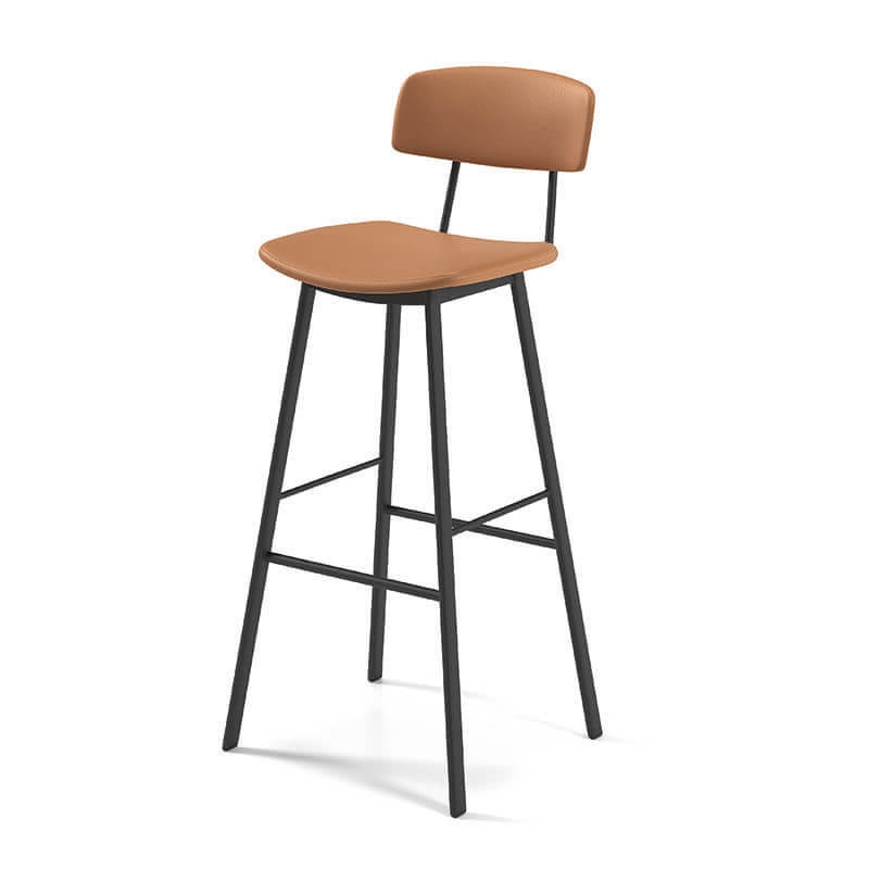 Tabouret vintage en synthétique hauteur bar marron - BarAmica