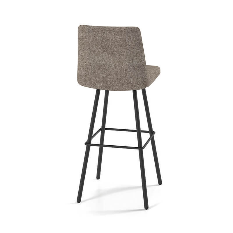 Tabouret haut pivotant en tissu et pieds en métal obliques - BarPinot