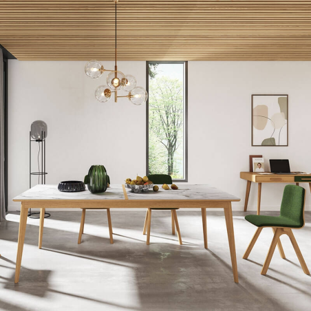 Table extensible en chêne et en céramique made in France - Paul