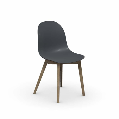 1665 Academy Connubia© - Chaise scandinave en polypropylène et bois