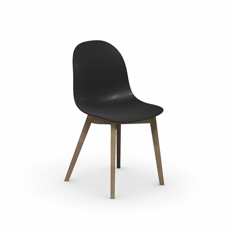 1665 Academy Connubia© - Chaise scandinave en polypropylène et bois