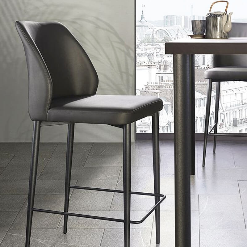 Tabouret snack moderne en synthétique et métal - Mathilde