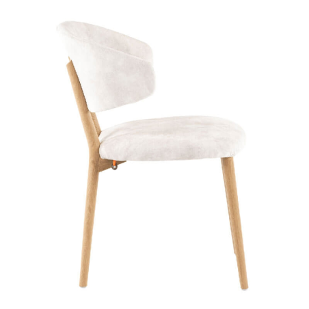 Chaise moderne dossier incurvé en tissu et bois massif - Toro Mobitec®