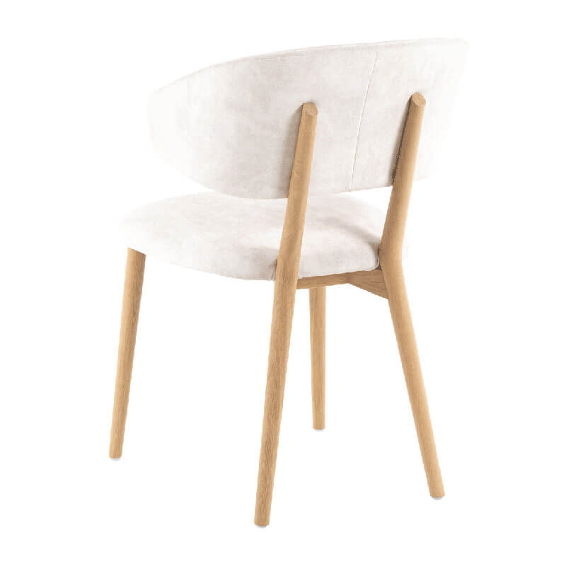 Chaise dossier incurvé en tissu et bois naturel  - Toro Mobitec®