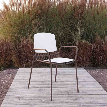 Fauteuil de jardin design empilable en métal - Jasmine
