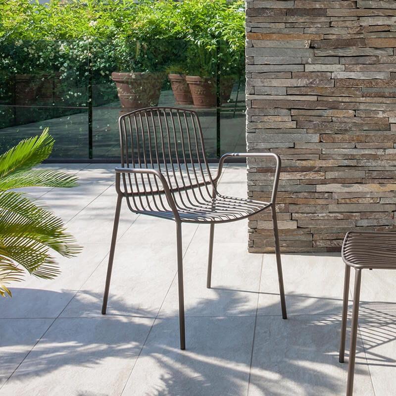 Fauteuil de jardin design empilable en métal - Jasmine