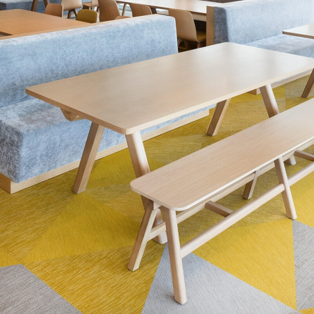 Banc de designer en bois massif - Chevron