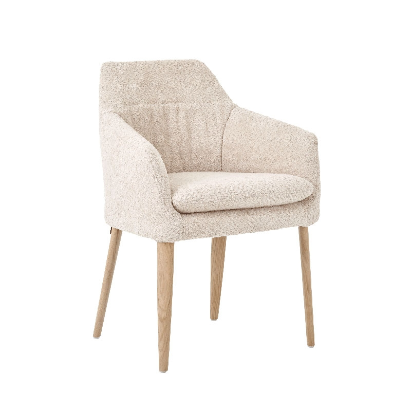 Fauteuil confortable en tissu et pieds en bois - Saga Mobitec®