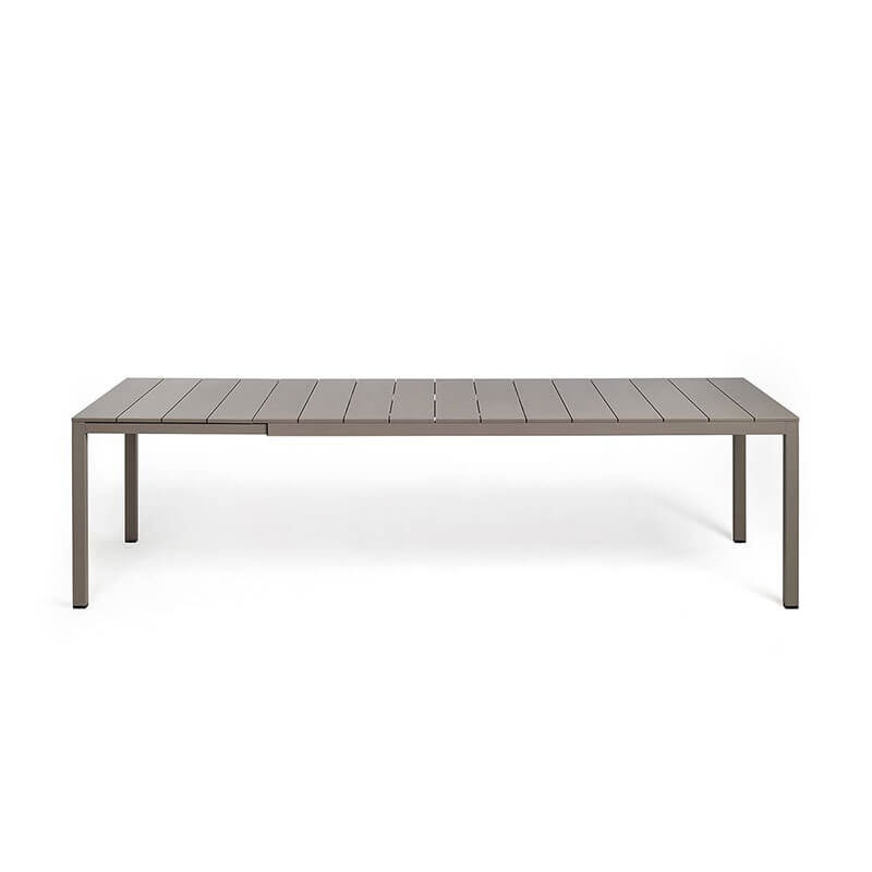 Table d'extérieur taupe moderne extensible en aluminium - Rio Alu
