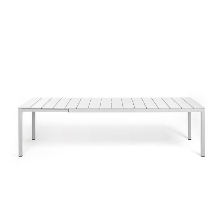 Table de jardin blanche moderne extensible en aluminium - Rio Alu