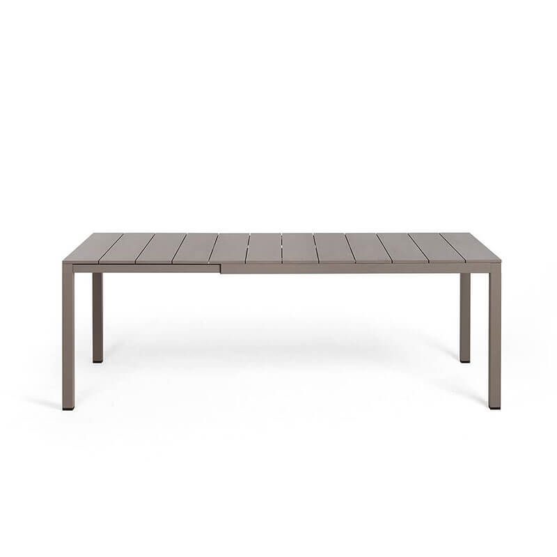 Table de jardin taupe moderne extensible en aluminium - Rio Alu