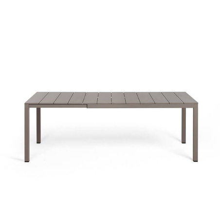Table de jardin taupe moderne extensible en aluminium - Rio Alu