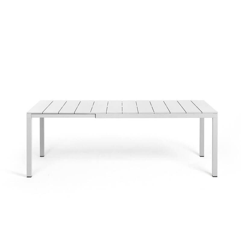 Table d'extérieur moderne extensible en aluminium blanc - Rio Alu