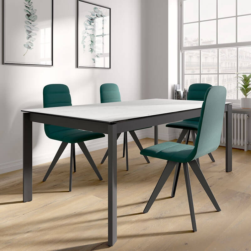 Table rectangulaire céramique avec pieds métal - Zenit