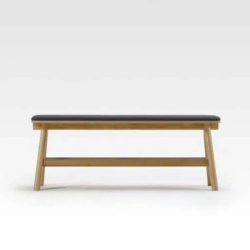 Banc tendance en tissu et bois massif - Chevron 