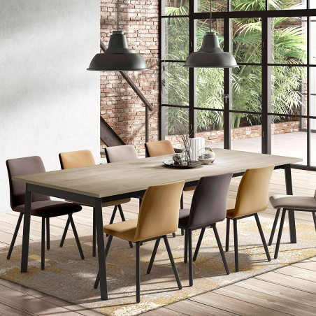 Table avec allonge en stratifié et métal - Victoria