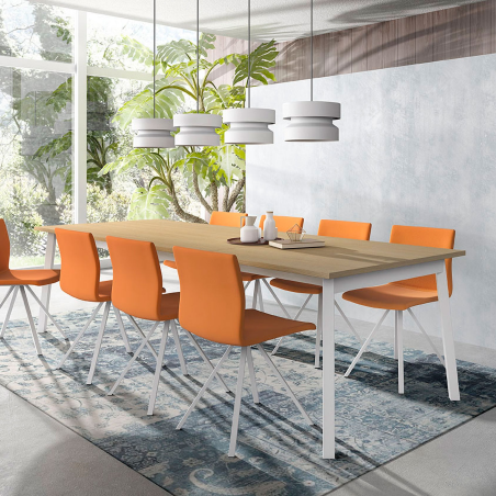 Table avec allonge en stratifié et métal - Victoria