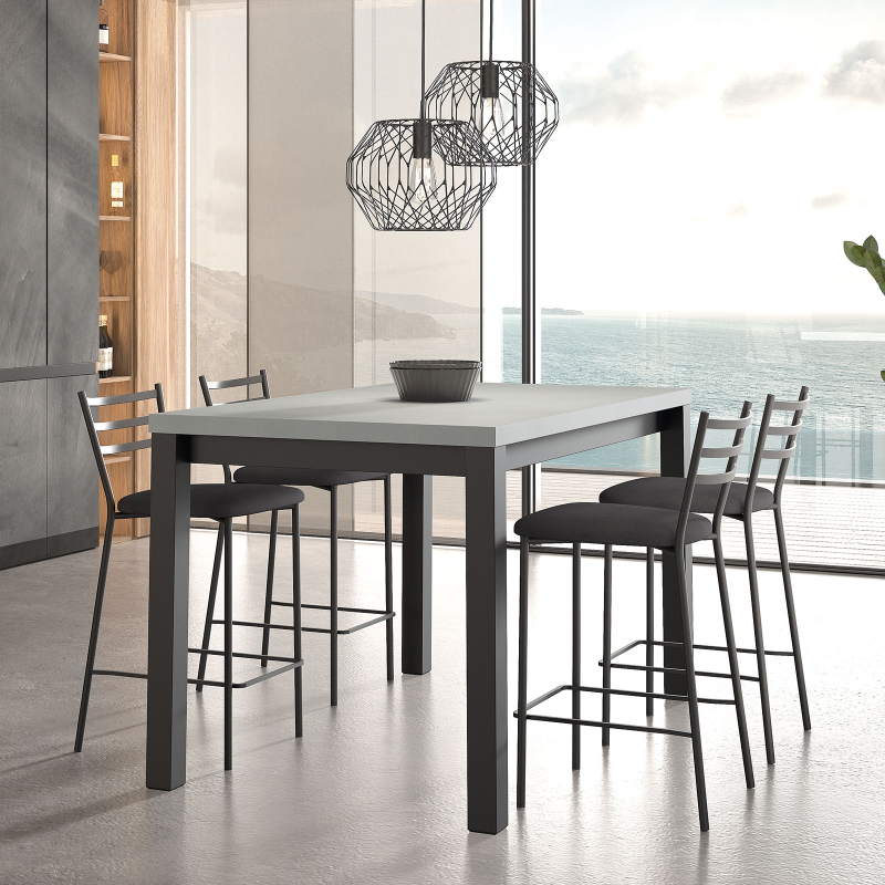 Tabouret en tissu et pieds en métal - BarRomy