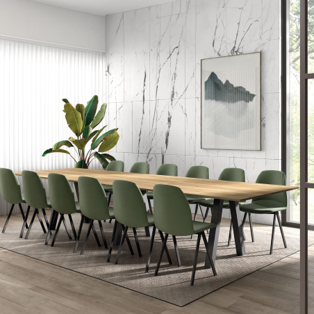 Grande table en stratifié avec 6 pieds en métal - Veneto