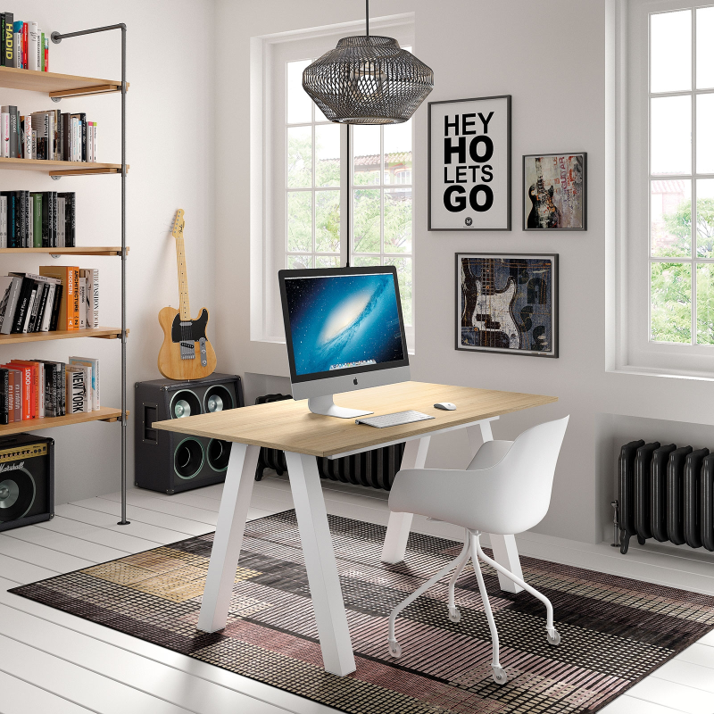 Table moderne rectangulaire en stratifié avec pieds obliques - Veneto