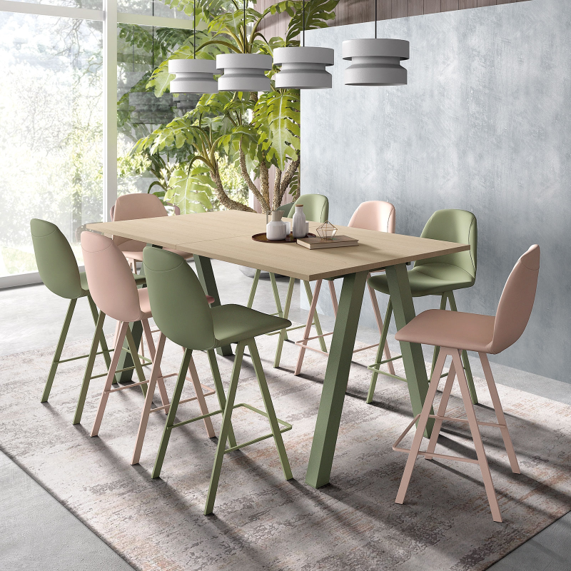 Table snack moderne stratifié avec pieds obliques - Veneto