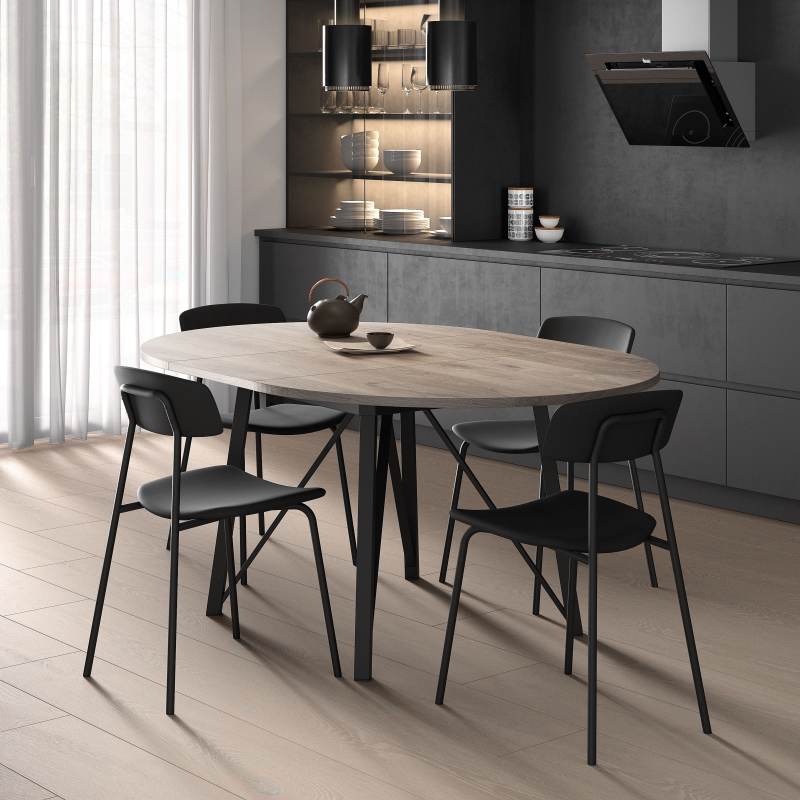 Table ronde moderne extensible à pieds métalliques - Wacko 2.0
