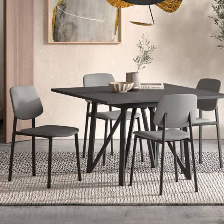 Chaise de séjour en tissu et pieds en métal - Lugano