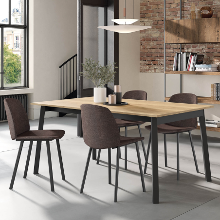 Table avec allonge en stratifié et métal - Victoria