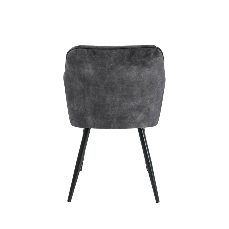 Fauteuil cosy en tissu anthracite avec pieds en métal - Lison